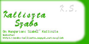kalliszta szabo business card